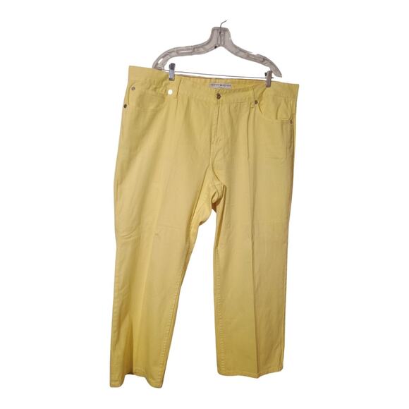 TOMMY HILFIGER Hipster Boot Yellow Cotton Vintage Wide Leg Women's Jeans Size 22 - Picture 1 of 9